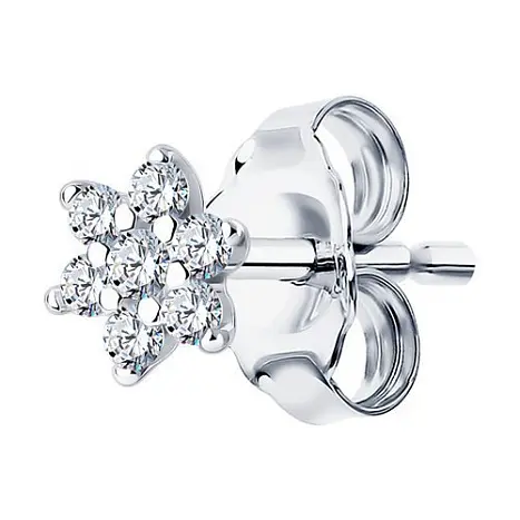 Серьги одиночные из серебра