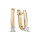Серьги с английским замком из комбинированного золота