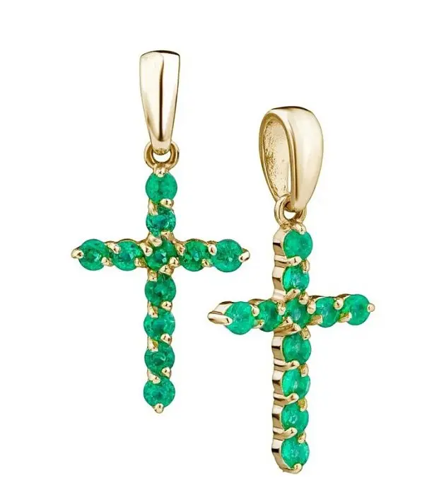 Подвеска декоративный крест из красного золота