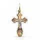 Подвеска крест из комбинированного золота