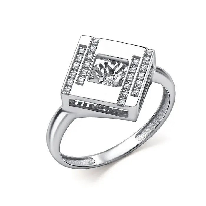 Кольцо декоративное из белого золота