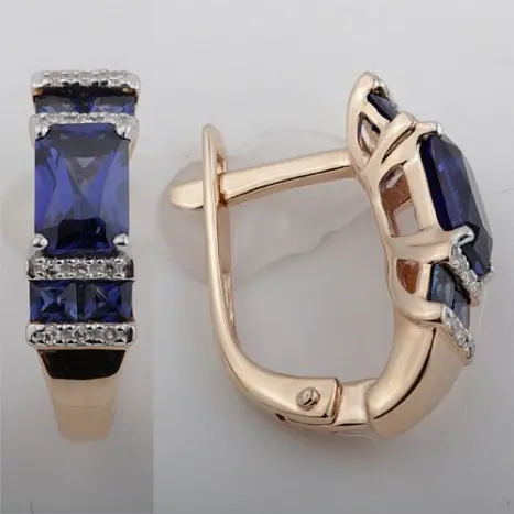 Серьги с английским замком из красного золота