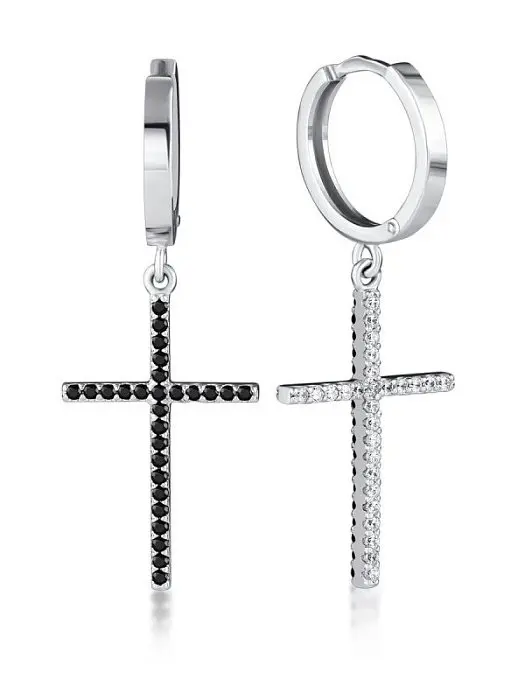 Серьги подвесные из серебра