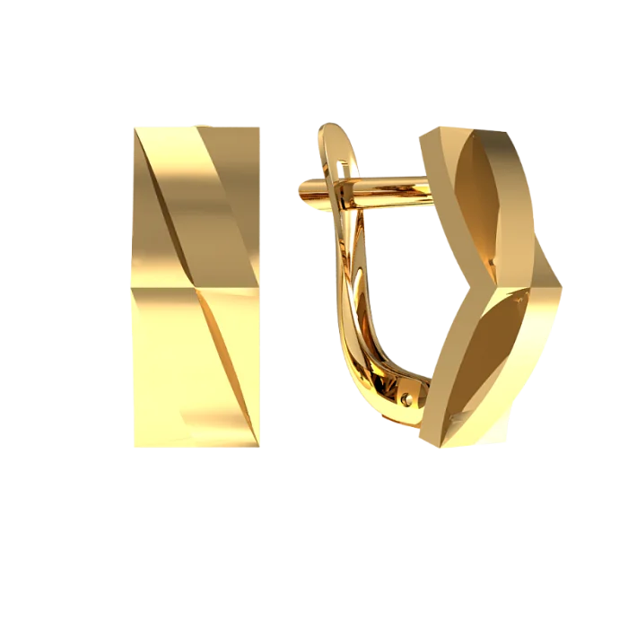 Серьги с английским замком из красного золота