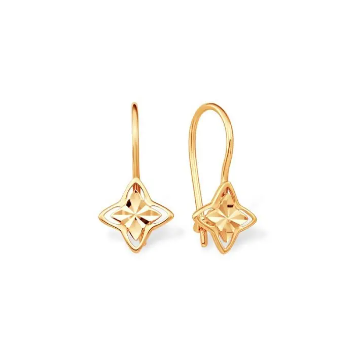 Серьги детские из красного золота