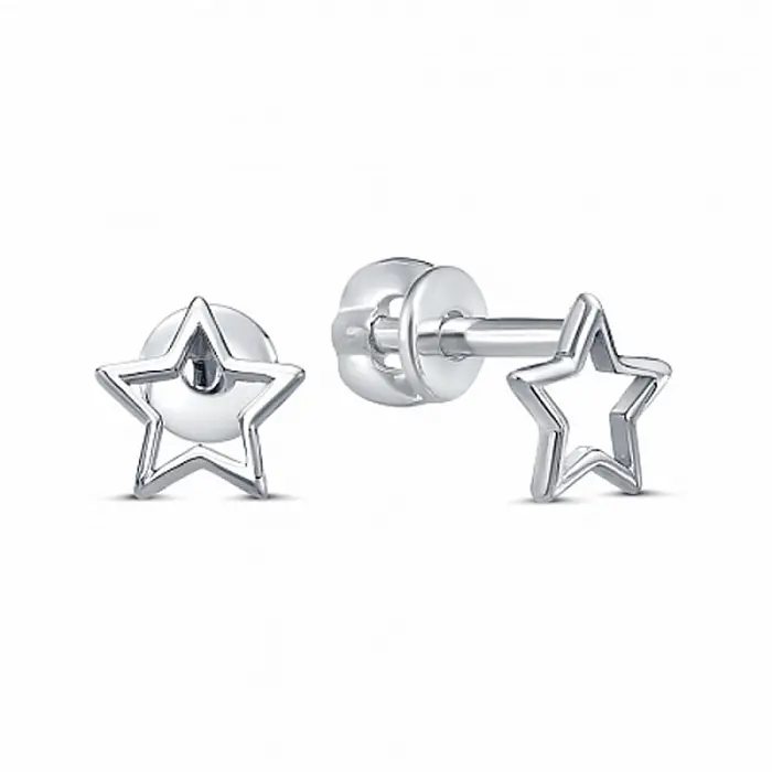 Серьги пуссеты из серебра