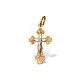 Подвеска крест из комбинированного золота
