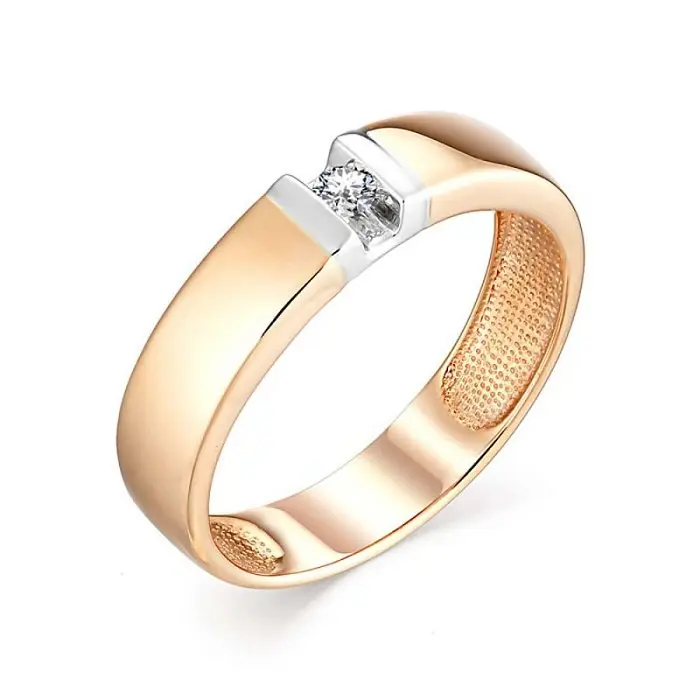 Кольцо обручальное из красного золота вид 1