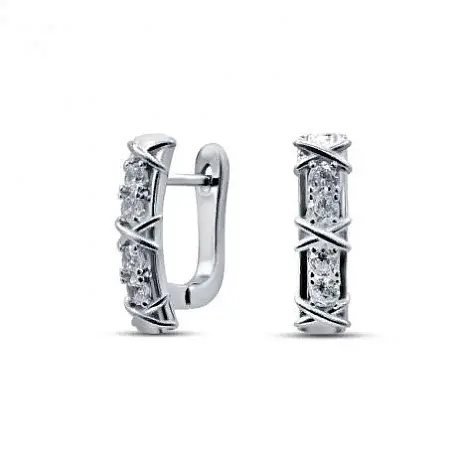 Серьги с английским замком из серебра