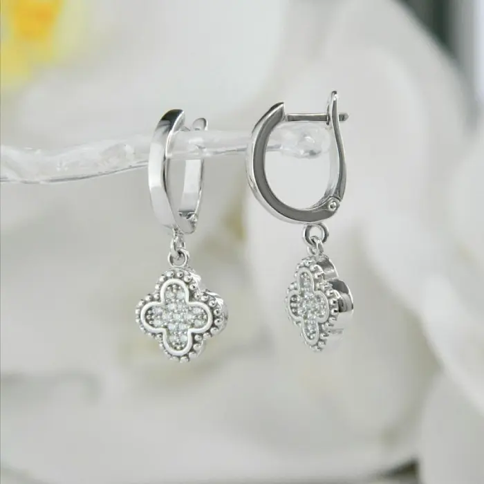 Серьги подвесные из серебра