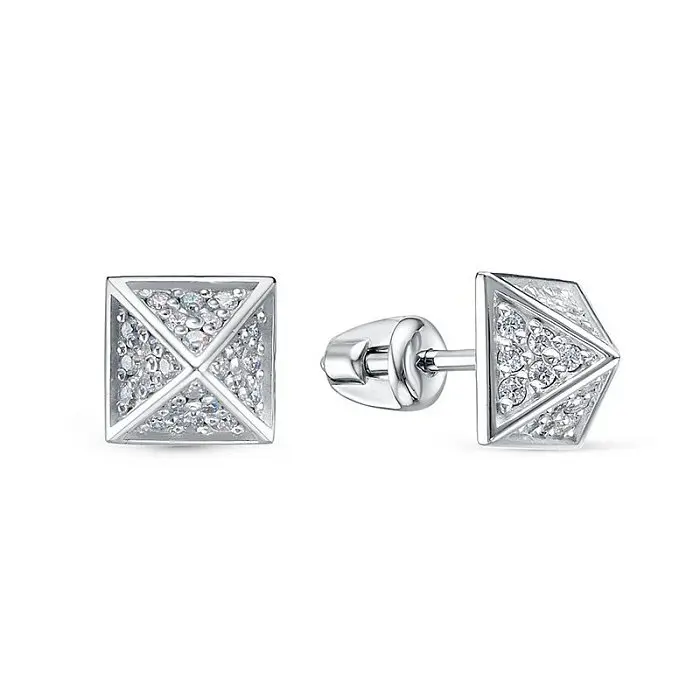 Серьги пуссеты из серебра