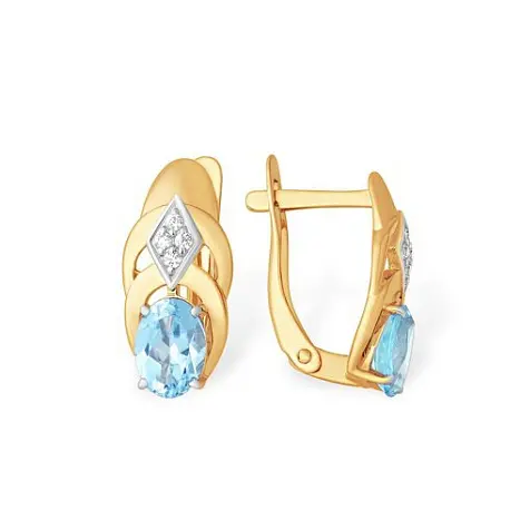 Серьги с английским замком из красного золота