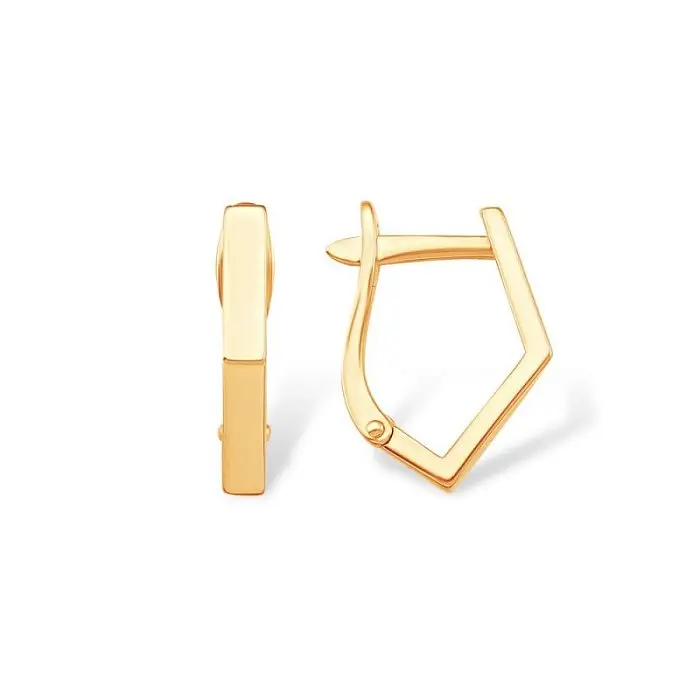 Серьги с английским замком из красного золота