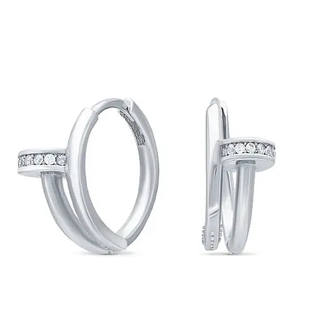 Серьги с английским замком из серебра