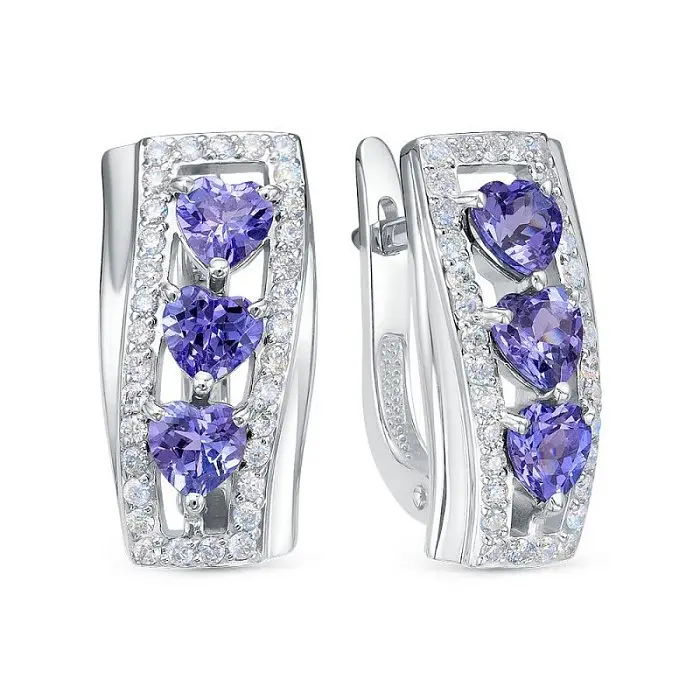 Серьги с английским замком из белого золота