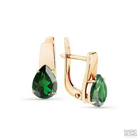 Серьги с английским замком из красного золота
