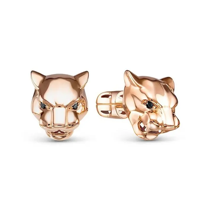 Серьги пуссеты из красного золота