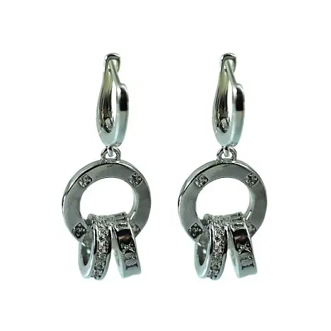 Серьги подвесные из серебра