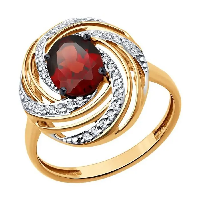 Кольцо декоративное из красного золота