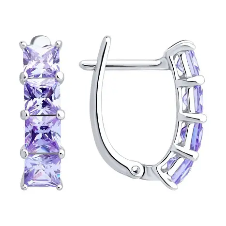 Серьги с английским замком из серебра