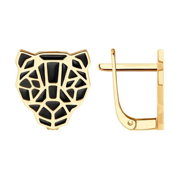 Серьги с английским замком из красного золота