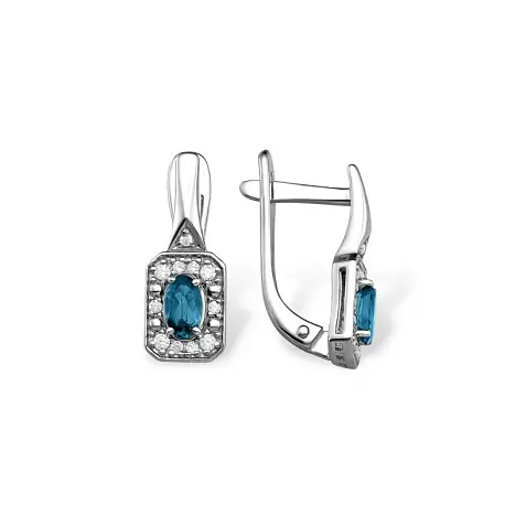 Серьги с английским замком из серебра