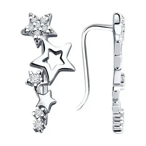 Серьги зажимы из серебра