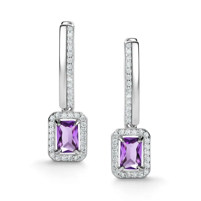 Серьги подвесные из серебра