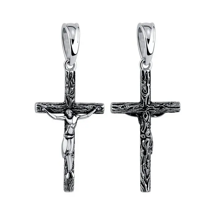 Подвеска крест из серебра