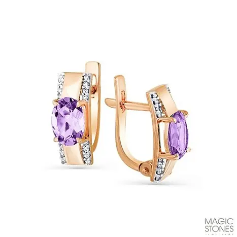 Серьги с английским замком из красного золота