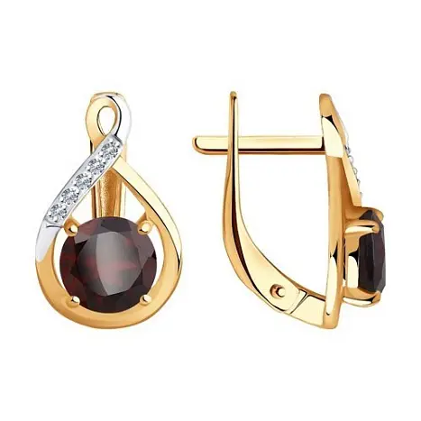 Серьги с английским замком из красного золота