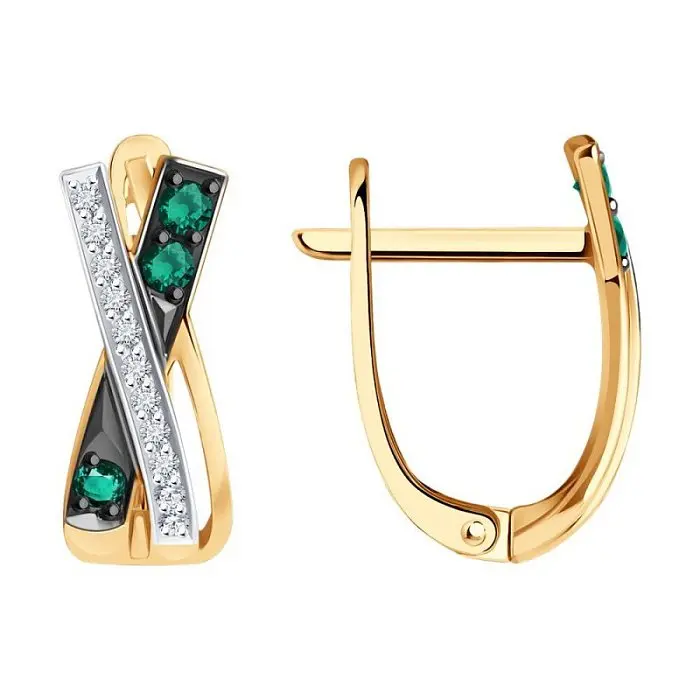 Серьги с английским замком из красного золота