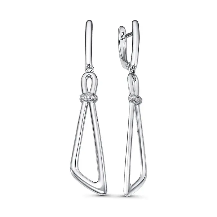 Серьги подвесные из серебра
