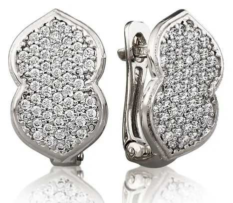 Серьги с английским замком из серебра