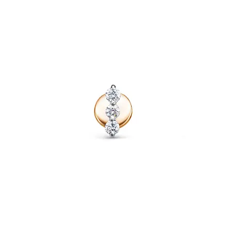 Серьги одиночные из красного золота