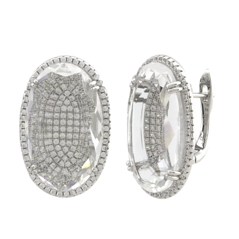 Серьги с английским замком из серебра