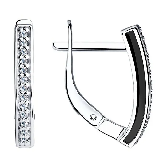 Серьги с английским замком из серебра