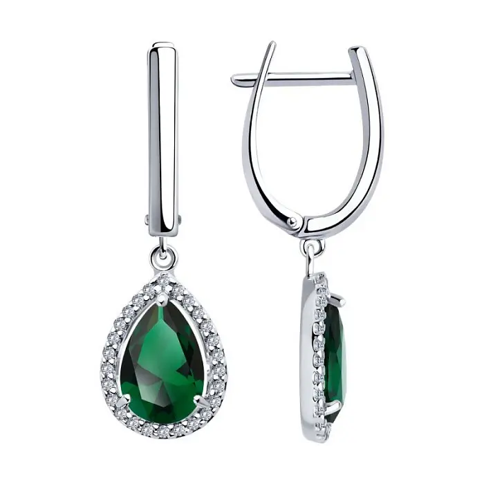 Серьги подвесные из серебра