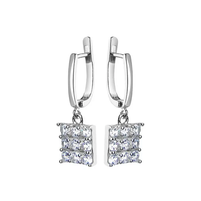 Серьги подвесные из серебра