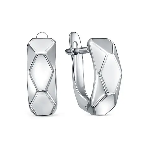 Серьги с английским замком из серебра