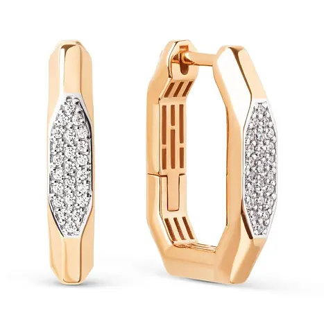 Серьги с английским замком из красного золота