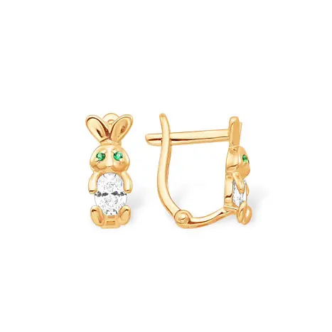 Серьги детские из красного золота