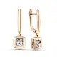 Серьги подвесные из комбинированного золота