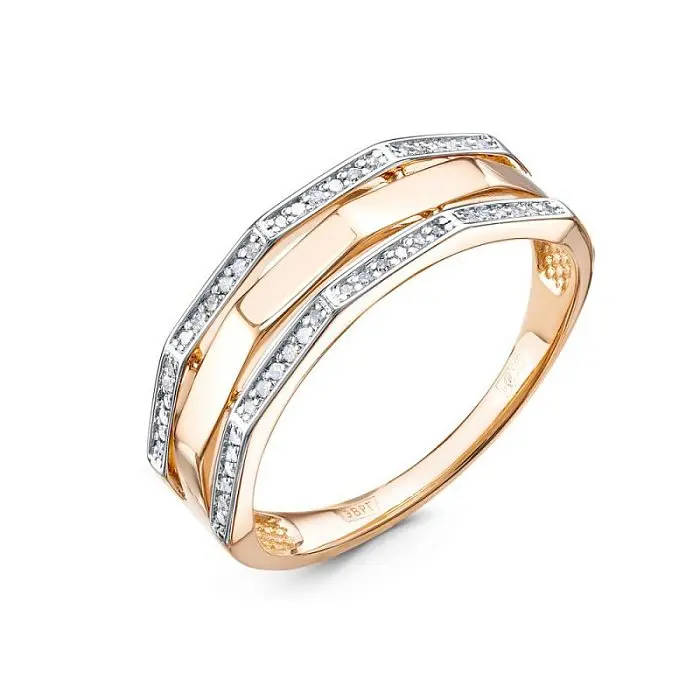 Кольцо декоративное из комбинированного золота