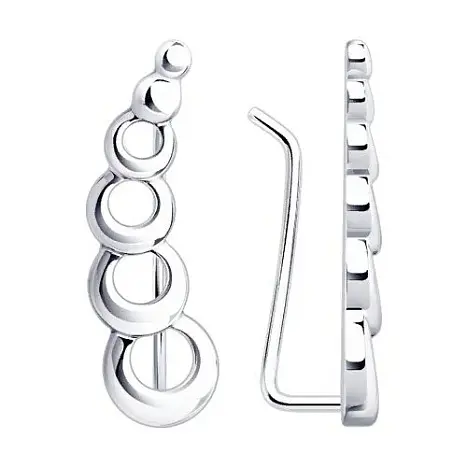Серьги зажимы из серебра