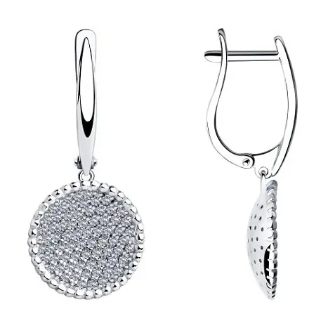 Серьги подвесные из серебра