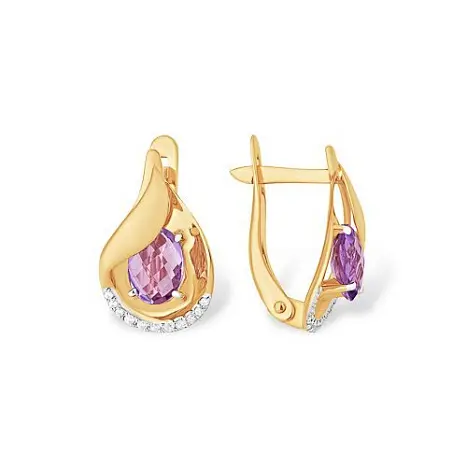 Серьги с английским замком из красного золота