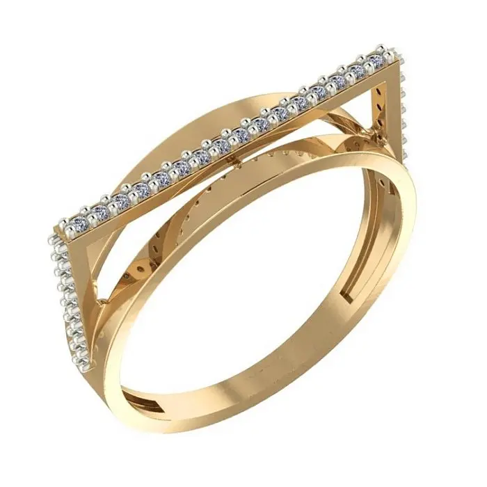 Кольцо декоративное из комбинированного золота