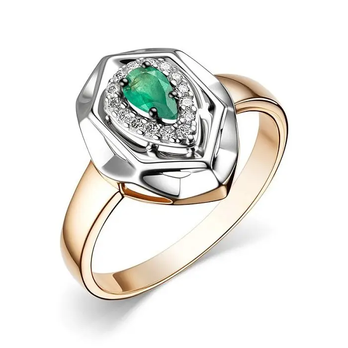 Кольцо декоративное из комбинированного золота