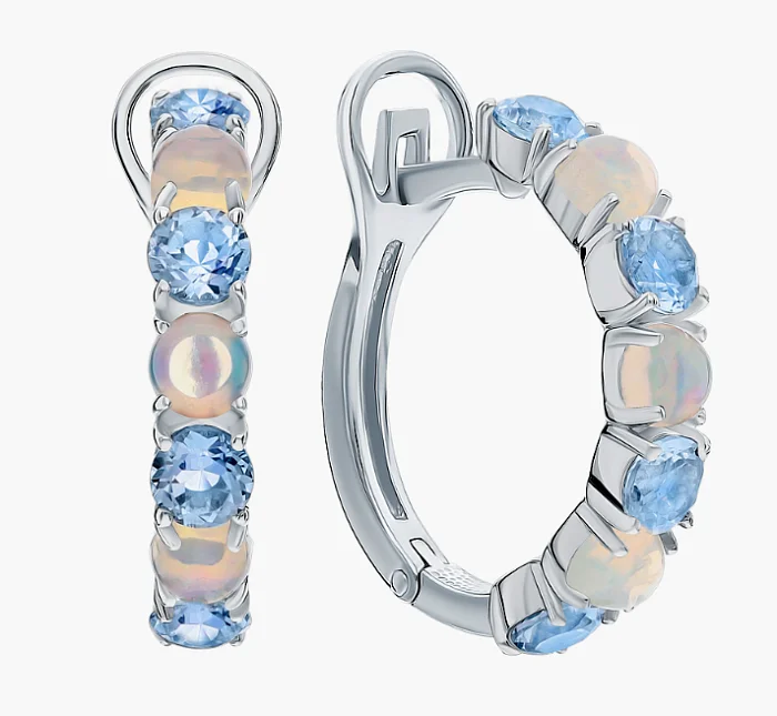 Серьги с английским замком из серебра